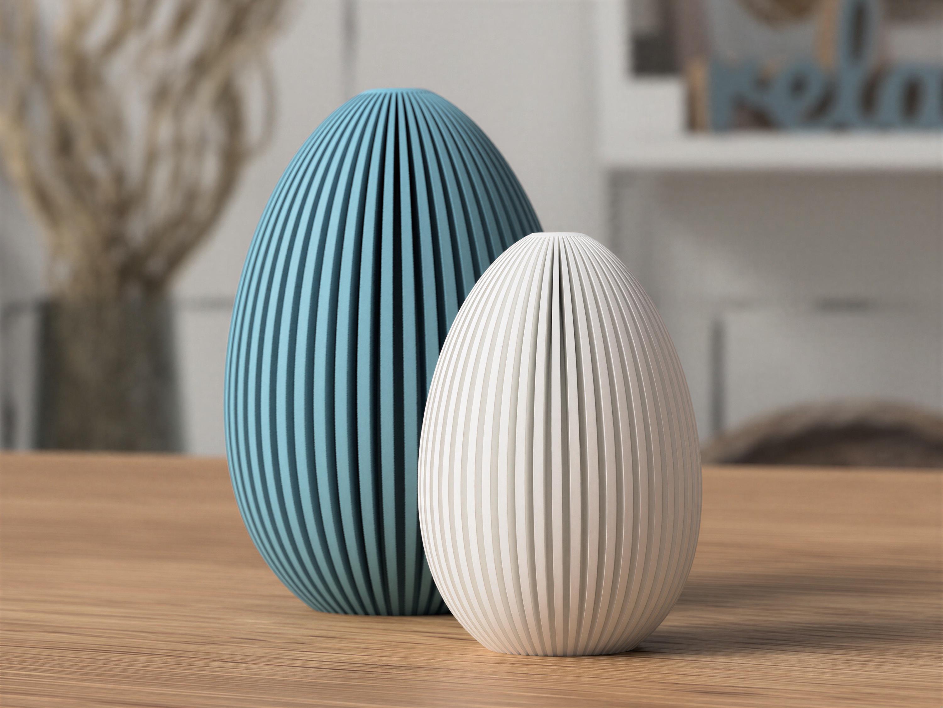 Ribbed Easter Egg Tealight Holder – Modern Spring Candle Decor – Minimalist Custom Colors